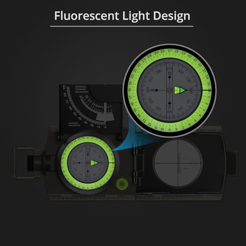 Proster Lensatic Sighting Compass IP65 Waterproof with Clinometer Bag - color: Green Bronze