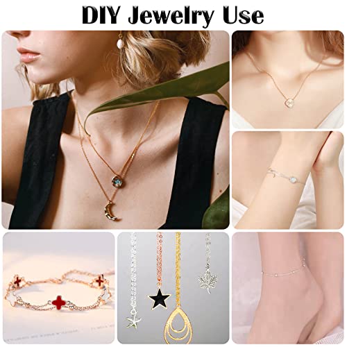 70Ft Jewelry Making Chains, 7 Colors 2mm Necklace Chains for Jewelry Making