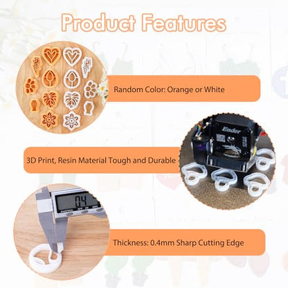 Puocaon Christmas Holiday Clay Cutters - 8 Pcs Christmas Tree Clay Cutters for Polymer Clay Jewelry Making, Christmas Jumper Socks Gloves Clay Jewelry Cutters, Cute Beanie Polymer Clay Earring Cutters