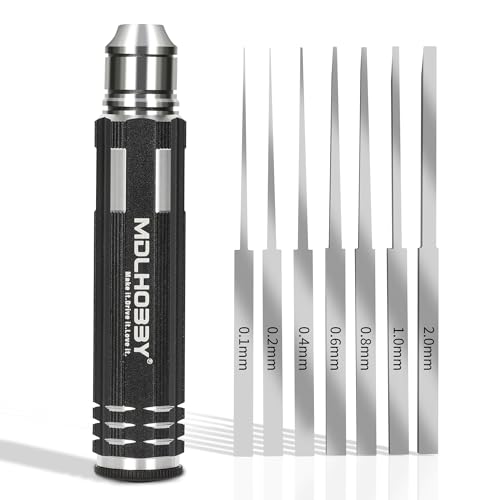 Metal Scribe Tool with 7 Blades (0.1/0.2/0.4/0.6/0.8/1.0/2.0mm) - color: Black