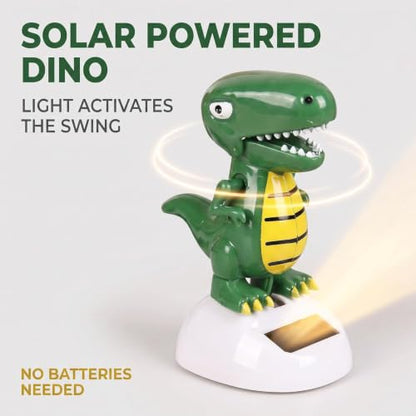Green Cute Solar Powered Dancing Dinosaur,Decoration Gift,Swinging Dancer, No Battery Required,Desk and Dashboard Decor Home Decor Birthday Gifts Solar Power Kits