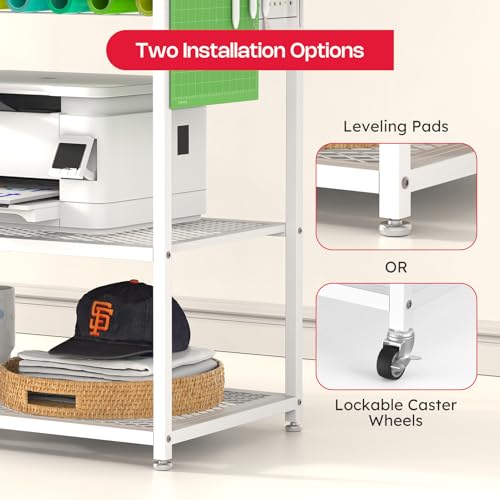 Crafit Extra Large Heat Press Table with Vinyl Storage, Foldable Stand - color: Extra Enlarged Size - White