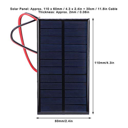 Small Solar Panels, 3 Pcs 6V 1W Polysilicon Solar Cell Charger Module Mini Solar Panels Solar Panel Kit with 30cm Cable for Smart Phone,Small Fans,Monitor,Outdoor Security Camera
