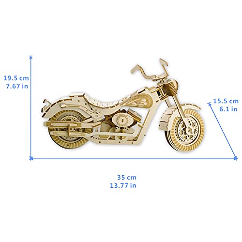 3D Wooden Puzzle Motorcycle - Wooden Puzzles for Adults - DIY Mechanical Model Building Kits, Wooden Craft Decoration Ornaments - color: Super Motorcycle