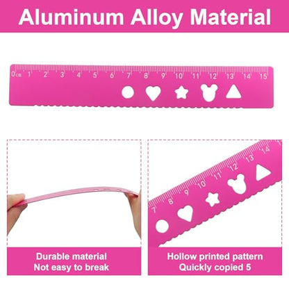 5-Piece Metal Geometry Set, Pink - color: Pink