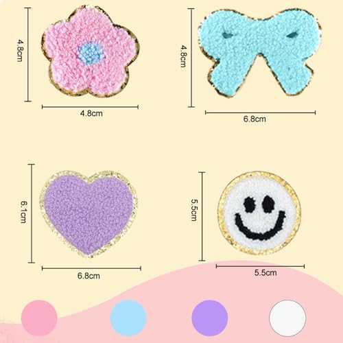 Chenille Letter Patches 136Pcs Self Adhesive Stickers for Clothes Backpacks - color: 136 Pcs Letter Patches