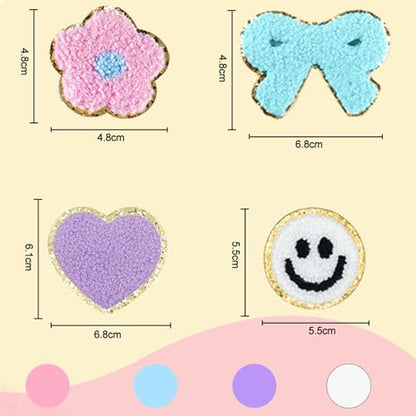 Chenille Letter Patches 136Pcs Self Adhesive Stickers for Clothes Backpacks - color: 136 Pcs Letter Patches