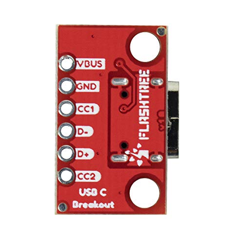 2pcs USB Type-C Female Breakout Board 6 pins Output 2 CC Pins 5K1 Res (2.54mm 100mils Pitch)…