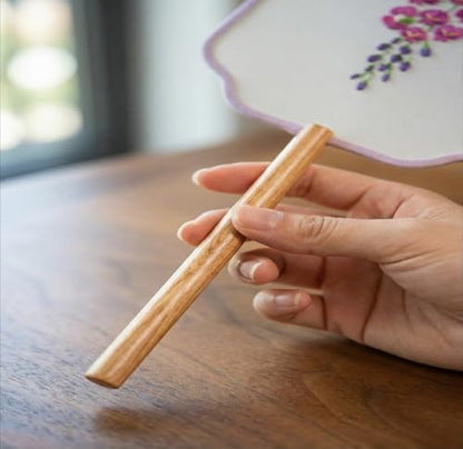 QIZUOLIFE Embroidery Fan Kit for Beginners, pre-Printed Wisteria Pattern - style: Wisteria's Graceful Dance