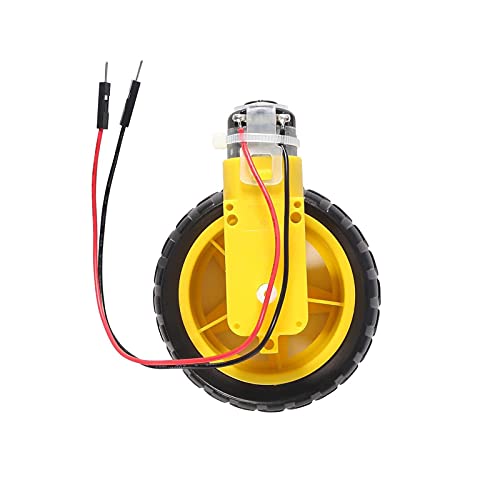 4 Sets TT Motor DC 3-6V Gearbox Motor Dual Shaft 200RPM Ratio 1:48 Motor with Tire Wheel Kit for Arduino DIY Smart Car Robot