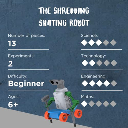 Thames & Kosmos ReBotz: Halfpipe - The Shredding Skater Robot | Build a Wacky Motorized Robot! | Collect All 4 | Combine to Make New Robotic Creations | Great Stocking Stuffer, Easter Basket Goodie - style: Halfpipe - The Shredding Skater Robot