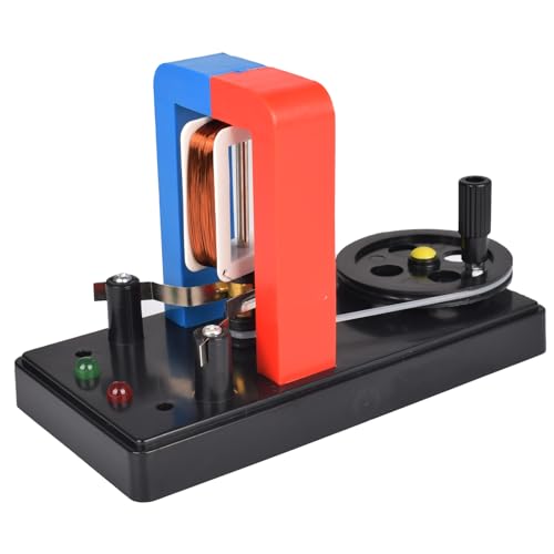EUDAX School DIY Dynamo Lantern Educational STEM Building,Labs Demonstration Motor Activity Teaching Model Hand Cranked Power Electricity DC Electric Generator Physical Science Experiment Education