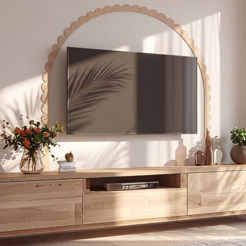 Novabright Unfinished Wood Arch Trim, 80 x 70 Inch, Scalloped - size: 80 x 70 Inch, style: Scalloped