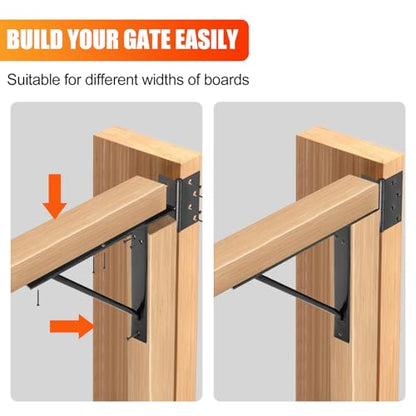 Mofeez Gate Corner Brace Bracket No Sag Kit for Shed Doors Driveway Gates Corral Gates Wood Windows (with Gate Latch 2 Sets) - style: Anti Sag Gate Kit and Gate Latch - 2Set