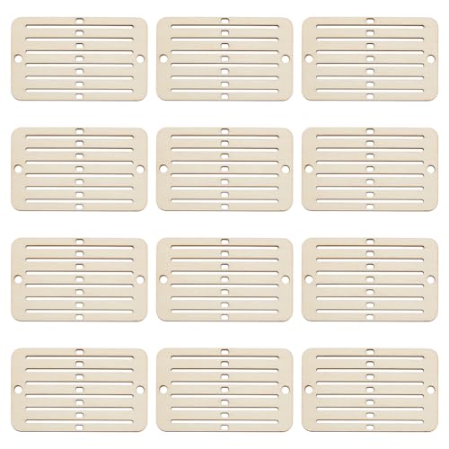 PH PandaHall 12PCS Wooden Weaving Heddle Loom Weaving Tools for Loom, Mini Heddle Loom Backstrap Weaving Loom Darning Loom Scarf Weaving Loom for Bracelet Bag Belt Strap Beginners Moccasin Color - color: Moccasin