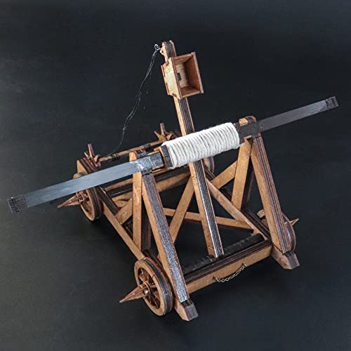 Bouncy Catapult European Roman Period Ancient Chariot 3D Wooden Puzzles Model Assembly Kits Fun Toys Building Kit