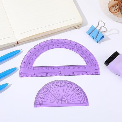 EBOOT 2 Pcs Plastic Protractors - color: Purple