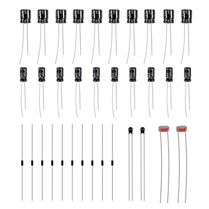 DORHEA Electronics Component Fun Kit with Power Supply Module, Jumper Wire, Precision Potentiometer, Resistor, Breadboard, Capacitor, LED, Potentiometer Compatible with Raspberry Pi