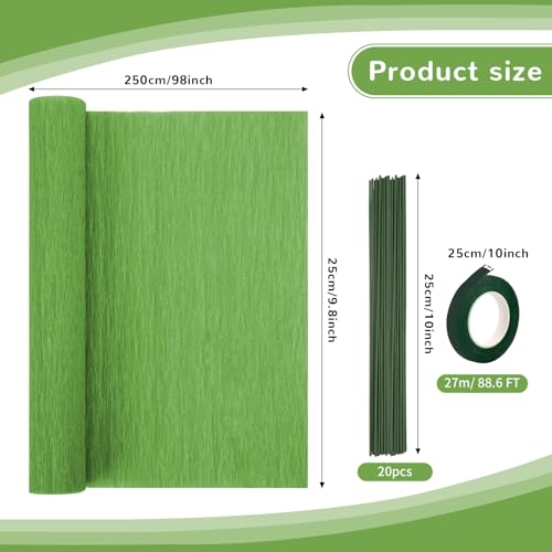 Crepe Paper Streamers 8 Rolls, 10 x 98Inch 8 Yellow&Green Colors - color: Yellow&Green