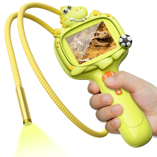 Kids Dinosaur Borescope Snake Camera with Light - color: Green