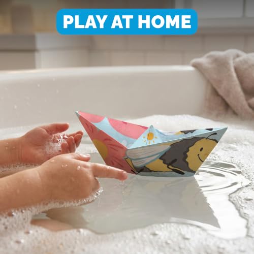 WOYS Floating Origami Boats | Insects Set | Waterproof Reusable Paper | Screen-Free DIY Arts & Crafts Activity & Gift | 5 Sheets | Bath, Pool & Indoor Play - color: INSECTS