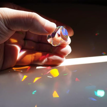 Colorful 20mm K9 Optical Crystal Glass Prism For Physics Teaching - size: 20mm Polyhedron