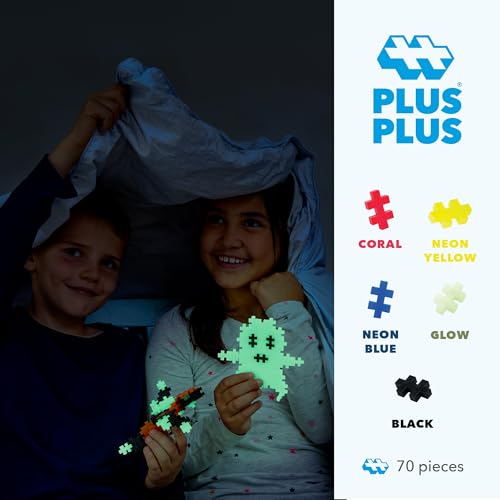 PLUS PLUS Glow in the Dark Mix Tube - Mini Interlocking Building Blocks Set - color: Glow in the Dark
