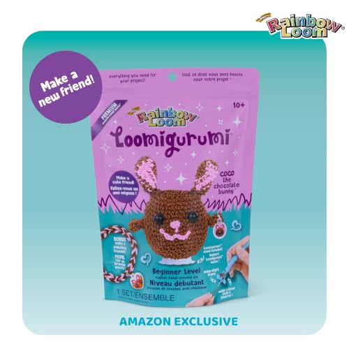 Rainbow Loom Loomigurumi Choco Bunny Kit - DIY Rubber Band Amigurumi Set - style: Choco Bunny