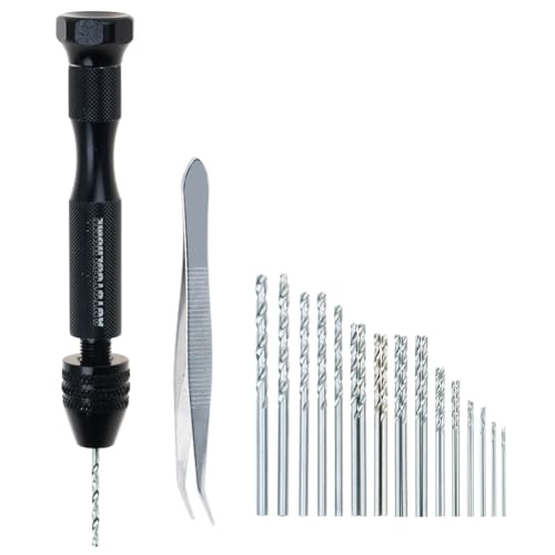 Precision Pin Vise Hand Drill Manual w/Micro Twist Drill Bits Set 0.5-3.0mm