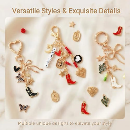 NewOasis 768Pcs Keychain Making Kit,DIY Bag Charm Kit,Huge Variety - color: Gold-768pcs kit