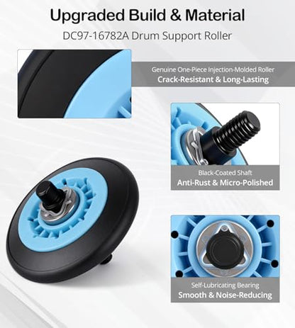Upgraded EngPair DC97-16782A Dryer Drum Roller Kit for Samsung Kenmore - style: Rollers Only