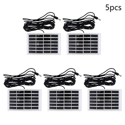 Fielect 5Pcs 6V 1.2W Mini Solar Panel Module Polycrystalline Silicon DIY Battery Power Charge Solar Cell Panel Module with Wire DC Plug White - size: 6V 1.2W