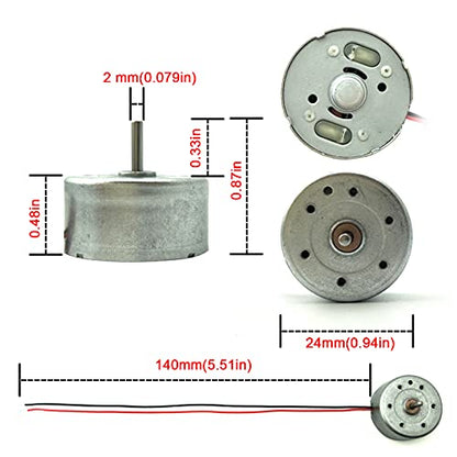 EUDAX Mini Generator Motors 3V-12V DC Motor Electric Motor for DIY Toys Wind Turbine Generator Hand Cranked Power Generator Model (Plastic Motor Holder)