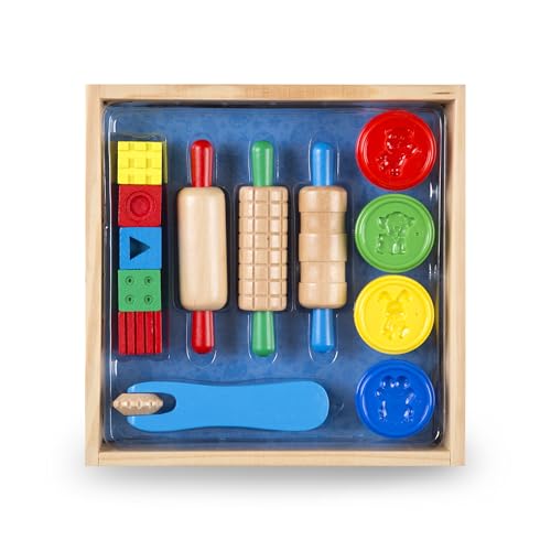 Melissa & Doug Shape, Model, and Mold Clay Activity Set - 4 Tubs of Modeling Dough and Tools