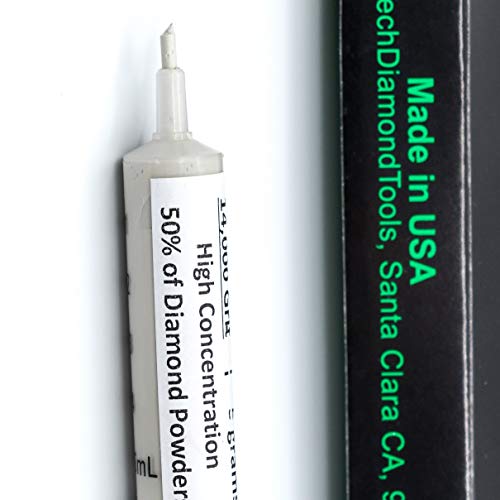 TechDiamondTools Diamond Lapping Paste Polishing Compound USA Made 800 Grit Mesh 12-25 Micron Lapping Compound for Rock Glass Metal Jewelry Resin Marble with High Concentration of Diamond Powder - size: 800 grit / 12-25 micron