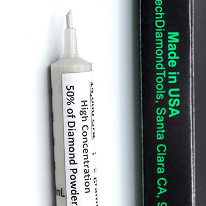 TechDiamondTools Diamond Lapping Paste Polishing Compound USA Made 800 Grit Mesh 12-25 Micron Lapping Compound for Rock Glass Metal Jewelry Resin Marble with High Concentration of Diamond Powder - size: 800 grit / 12-25 micron