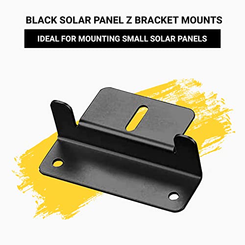 Spartan Power Black Solar Panel Z Bracket Mount - Lightweight Anodized Aluminum Mounting Brackets for RVs, Trailers, Vans, Campers, Boats, Walls, Roof - Set of 4 - size: Black