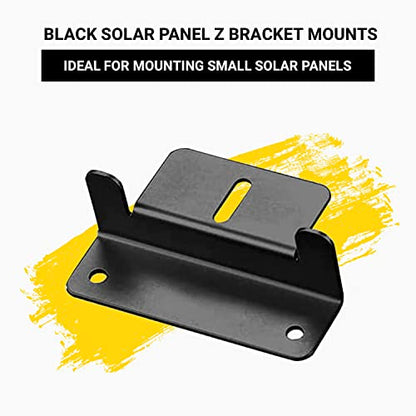 Spartan Power Black Solar Panel Z Bracket Mount - Lightweight Anodized Aluminum Mounting Brackets for RVs, Trailers, Vans, Campers, Boats, Walls, Roof - Set of 4 - size: Black
