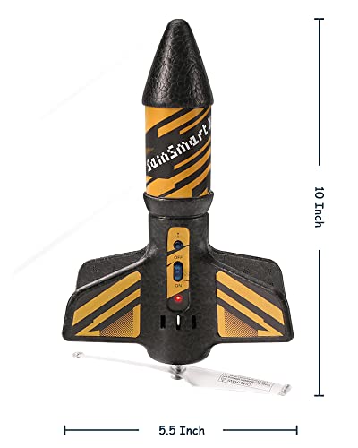 SainSmart Jr. Rocket Launcher for Kids, 200 Feet of Flight Altitude, Motorized Air Rocket with Parachute, Self-Launching Outdoor Toy with Safely Land, Black - style: Classic Black
