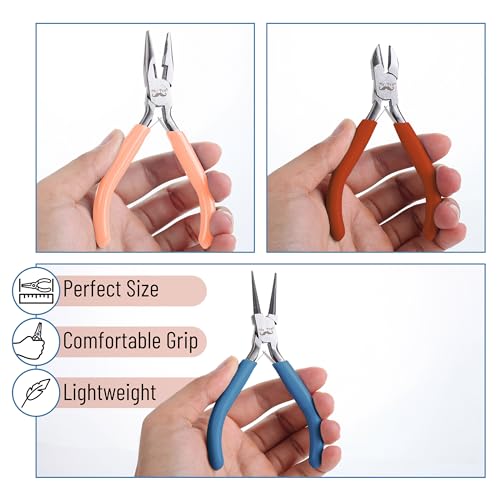 Mr. Pen- Pliers for Jewelry Making, 3 Pack, Chain Nose - color: Multicolor 1