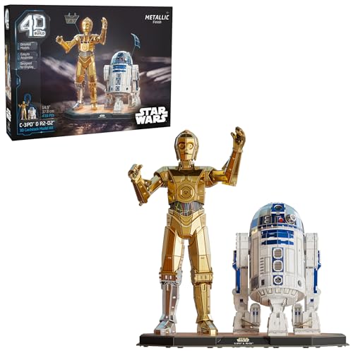 4D Build Star Wars C-3PO & R2-D2 Droid 3D Puzzle Model Kit, Room Display - style: C-3PO & R2-D2 416 pcs