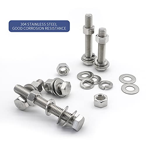85PCS Nuts and Bolts 3/8-16 x 1”, 1-1/2”, 2”, 2-1/2”, 3” Carbon Steel Hex Nuts and Bolts Assortment Kit Hardware Screws Assortment Kit (5 Different Sizes) - size: 3/8-16 (85 Pcs)