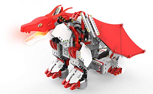 JIMU ROBOT Mythical Series: FireBot Kit/App-Enabled Building & Coding STEM Robot Kit (606 Pcs), Red, Model:JRA0601