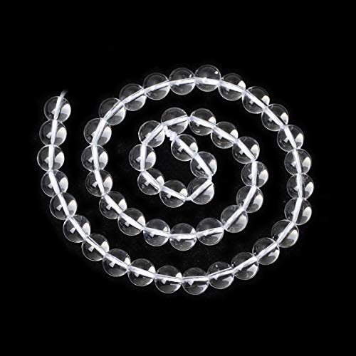 45PCS 8mm Natural Clear White Crystal Quartz Round Loose Beads Crystal Energy Stone for Jewelry Making 1 Strand 15" - color: White Quartz, size: 8mm