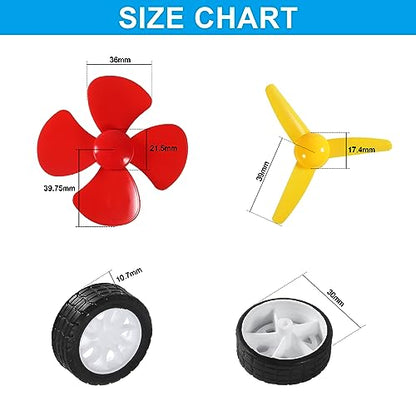 6 Sets DC Motors Kit Mini Electric Hobby Motor 3V -12V 25000RPM with Plastic Gears 2X AA Battery Holder Boat Rocker Switch Shaft Propeller for DIY Science Projects