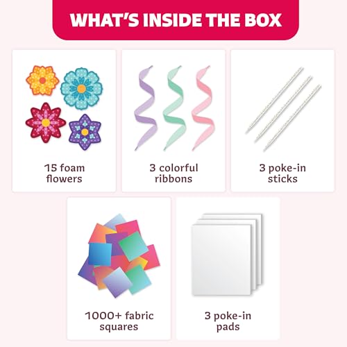 Poke-In Craft Flower Crowns, Poke Art for Kids Ages 4-8, Punch Tufting Kit - color: Flowers