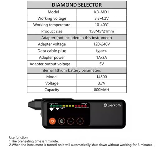 Rechargeable Professional Diamond Tester Pen with UV Light,Rechargeable Diamond Tester Pen＋200g/0.01g Mini Jewelry Scale＋60X Mini LED Magnifying,Professional Diamond for Novice and Expert