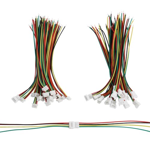 40Pcs JST 1.25mm 4Pin Male Female Terminal Wire, 100mm 26AWG - size: 1.25mm 4P