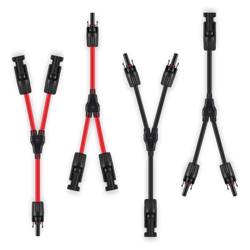 2 Pairs Solar Parallel Connector Y Splitter 10 AWG Solar Y Connector - size: 2 Pairs M/FF and F/MM