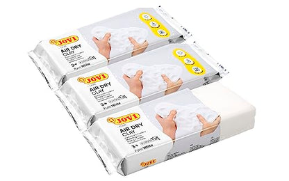 Jovi - Air Dry Clay, Set of 3 Units, 1.1lb Each, Total of 3.3lb, White - color: White
